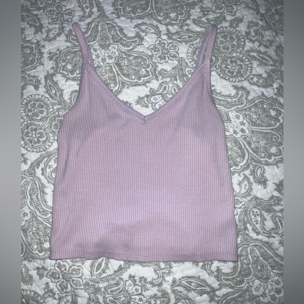 american eagle ribbed v-neck cropped cami
